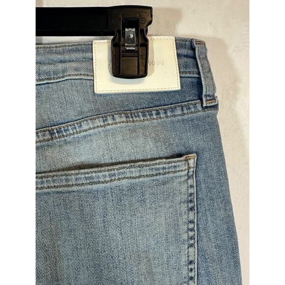 Jonathan Simkhai Women Standard Jeans Size 32 Light Wash Distressed Fray Hem C10 - Picture 5 of 9